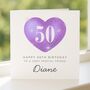 50th Birthday Card For A Friend Female With Her Name, thumbnail 4 of 8