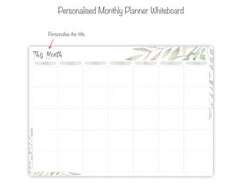 Personalised Eucalyptus Monthly Planner Whiteboard, 6 of 6