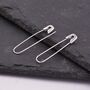 Sterling Silver Safety Pin Pull Through Drop Earrings, thumbnail 3 of 10