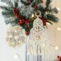 White Cotton Handmade Christmas Tree Festive Decoration For Window, thumbnail 1 of 5