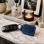 Personalised Dark Blue Hand Stitched Leather Key Fob, thumbnail 6 of 7