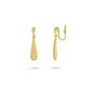 Brushed Gold Drop Clip On Earrings, thumbnail 1 of 2