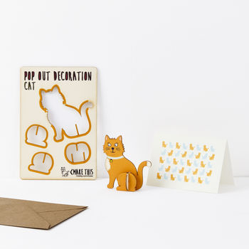 Pop Out Ginger Cat Greeting Card, 2 of 2