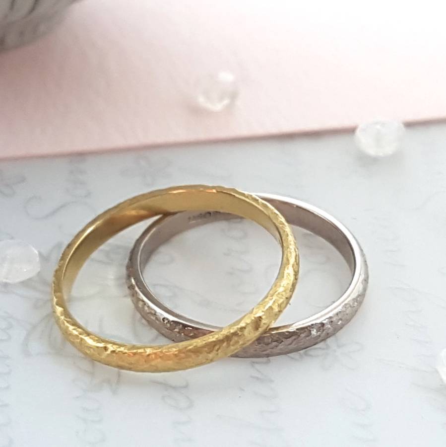 18 Carat Gold Textured Wedding Ring By Caroline Brook | notonthehighstreet.com