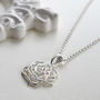 Sterling Silver Filigree Rose Necklace, thumbnail 3 of 6