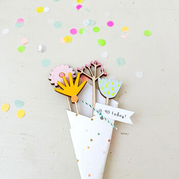 Hand Painted Wooden Flower Stems, 6 of 7