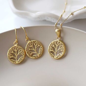 Gold Plated Sterling Silver Tree Necklace, 5 of 6