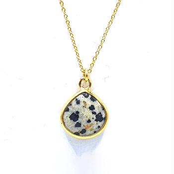 Gold Vermeil Plated Dalmatian March Birthstone Necklace, 3 of 5
