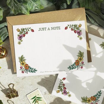 Folk Floral Watercolours Flat Note Card Gift Set, 2 of 7