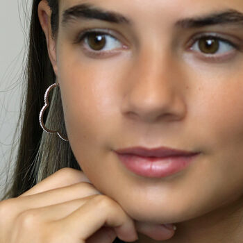 Silver Plated Large Crystal Hoop Earrings, 3 of 4
