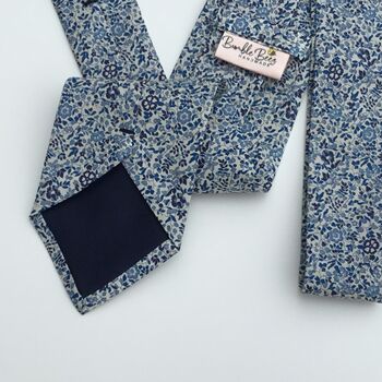 Liberty Of London Necktie Handmade In Shades Of Blue, 3 of 11