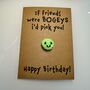 Personalised Funny Bogey Crochet Birthday Card Handmade, thumbnail 6 of 12