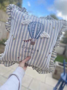 Space Themed Hand Embroidered Childrens Cushion, 3 of 7