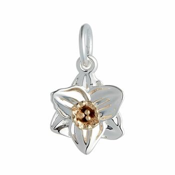 Daffodil Solid Silver And Gold Charm, 9 of 11