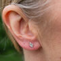 Sterling Silver Mini Diamond Studs, thumbnail 2 of 3