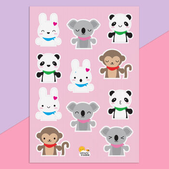 Kawaii Sticker Sheets Food, Self Care, Space, Animals, 6 of 11