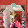 Wavy Mirror Blue And Pastel Pink, thumbnail 4 of 8