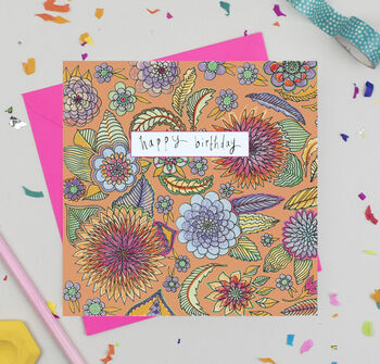 'Rainbow Floral' Mixed Pack Of Ten Birthday Cards, 8 of 11