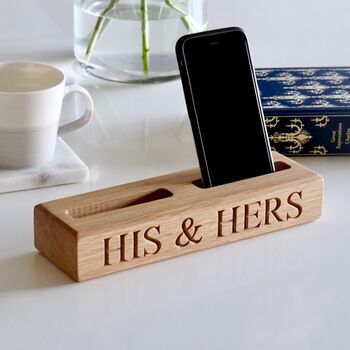 Personalised Wooden Multiple Phone Stand, 2 of 2