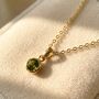 Mini Round Peridot August Birthstone Pendant Necklace, thumbnail 1 of 4