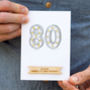 Personalised Marquee Lights 80th Birthday Card, thumbnail 1 of 3