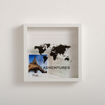 Personalised World Map Travel Memory Frame, 4 of 6