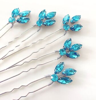 Bright Blue Hair Pins, 3 of 3