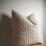 Charcoal Stripe Square Linen Scatter Cushion, thumbnail 1 of 8