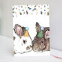 Party Rabbits Bunny Rabbit Birthday Card | Rabbit Card, thumbnail 1 of 3