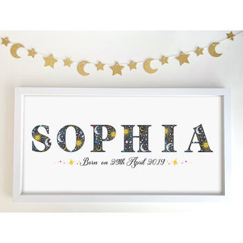 Sun Moon And Stars Personalised Name Print, 4 of 7