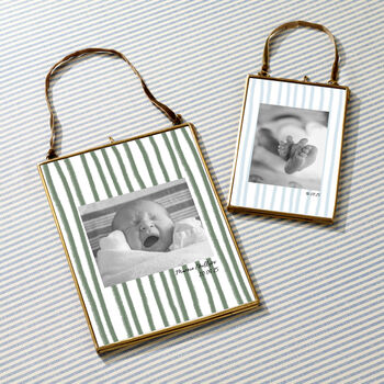 Personalised Baby Photo Frame With Stripes, 2 of 5