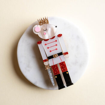 The Mouse King Nutcracker Christmas Brooch, 6 of 9