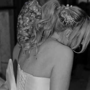 Personalised Mrs And Initial Pearl Hair Slides, 4 of 4