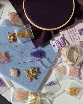 Limited Edition Beaded Embroidery Kit In Purple, 9 of 11