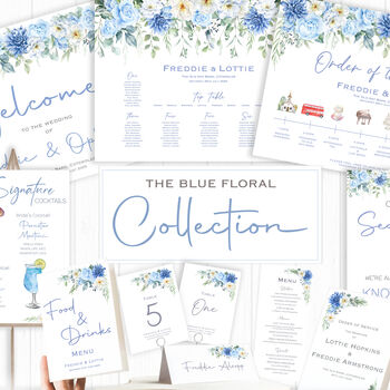 Wedding Thank You Cards Blue Floral, 5 of 6