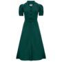 Lisa Dress In Hampton Green Vintage 1940s Style, thumbnail 1 of 2