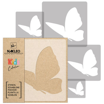 Five Reusable Plastic Stencils Butterfly With Brushes, 2 of 5