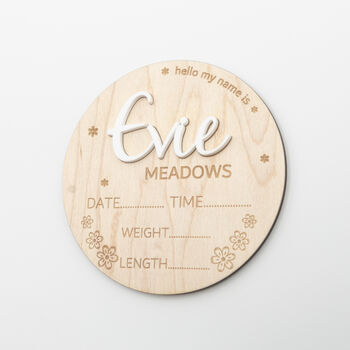Personalised Baby Name And Stats Announcement Plaque, 11 of 12