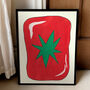 Wavy Tomato Art Print – Hand Drawn Abstract Fruit Illustration And Kitchen Wall Art, thumbnail 2 of 6