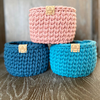 Small Block Colour Crochet Basket Kit, 2 of 4