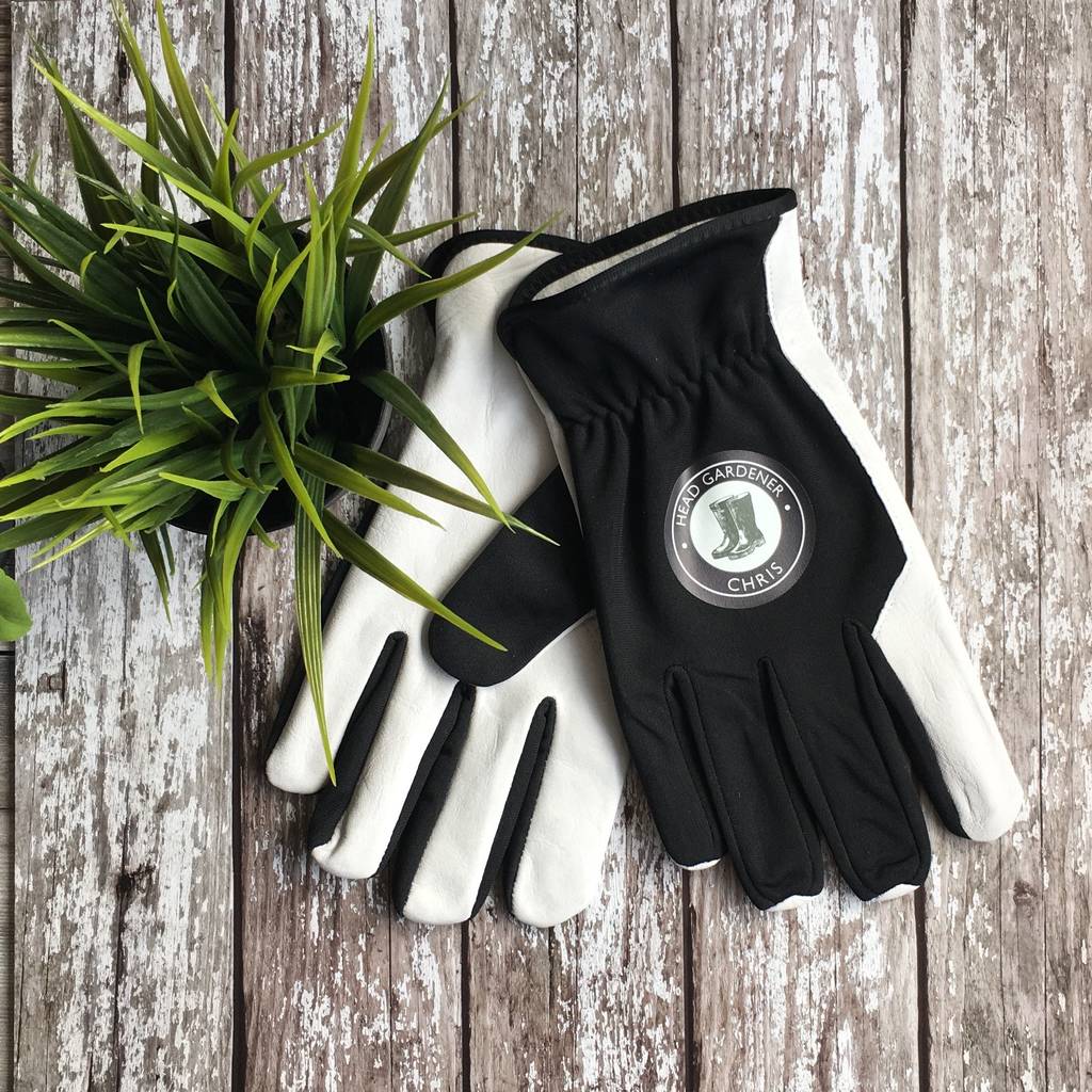 mens personalised gardening gloves by the contemporary home