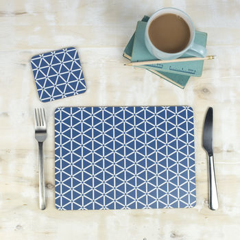 Karin Placemat, Blue Geometric Tablemat, 2 of 2