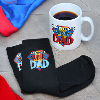 Personalised Super Dad Mug And Socks Set, 3 of 3