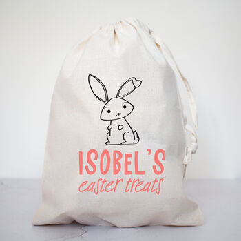 Personalised Bunny Easter Treats Bag, 2 of 4