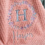 Personalised Initial Baby Dusty Pink Blanket, thumbnail 2 of 4