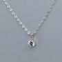 Sterling Silver Necklace With 5mm Cubic Zirconia Pendant, thumbnail 2 of 2
