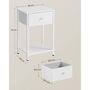 White Bedside Table Side Table With Fabric Drawer, thumbnail 8 of 8