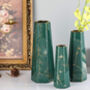 Green Gold Marble Ceramic Flower Vase Table Centerpiece, thumbnail 2 of 8