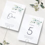 Wedding Table Numbers Eucalyptus And Green Leaf, thumbnail 1 of 4