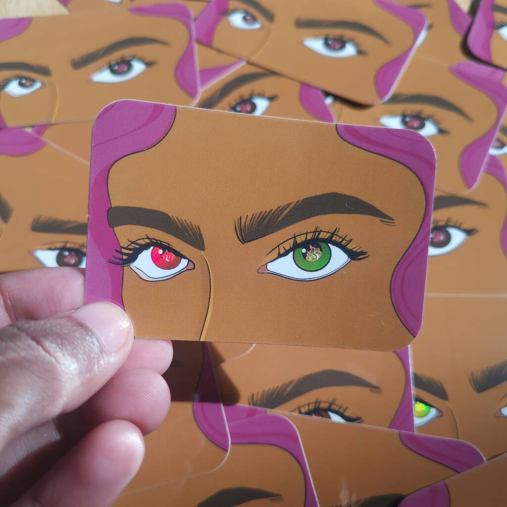 Flame Eyes Holographic Sticker, 1 of 4